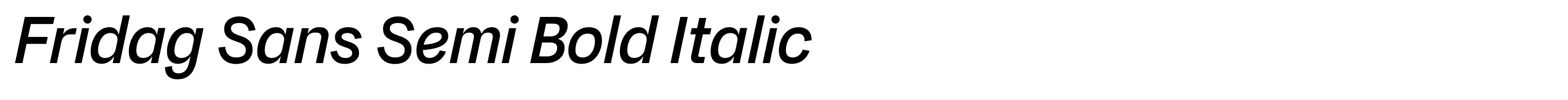 Fridag Sans Semi Bold Italic